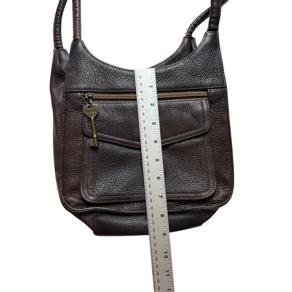 Vintage Fossil 1954 Shoulder Bag Purse 75082 Multiple Pockets Clean Inside - Picture 9 of 12